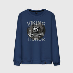 Мужской свитшот хлопок с принтом Викинг , 100% хлопок |  | viking | викинг | викинги | дракар | драккар | честь