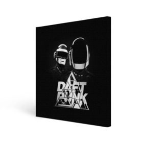 Холст квадратный с принтом Daft Punk , 100% ПВХ |  | daft punk | electronic | house | human | music | robot | дафт панк | музыка | синти поп | хаус | электроника