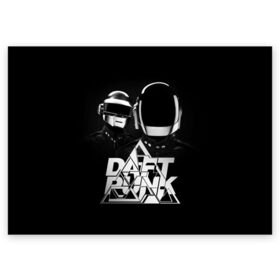 Поздравительная открытка с принтом Daft Punk , 100% бумага | плотность бумаги 280 г/м2, матовая, на обратной стороне линовка и место для марки
 | Тематика изображения на принте: daft punk | electronic | house | human | music | robot | дафт панк | музыка | синти поп | хаус | электроника