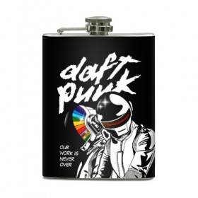 Фляга с принтом Daft Punk , металлический корпус | емкость 0,22 л, размер 125 х 94 мм. Виниловая наклейка запечатывается полностью | Тематика изображения на принте: daft punk | electronic | house | human | music | robot | дафт панк | музыка | синти поп | хаус | электроника