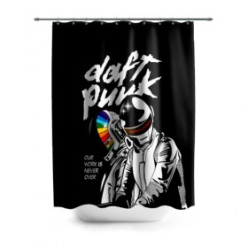 Штора 3D для ванной с принтом Daft Punk , 100% полиэстер | плотность материала — 100 г/м2. Стандартный размер — 146 см х 180 см. По верхнему краю — пластиковые люверсы для креплений. В комплекте 10 пластиковых колец | daft punk | electronic | house | human | music | robot | дафт панк | музыка | синти поп | хаус | электроника