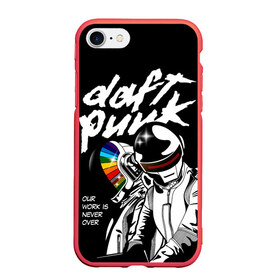 Чехол для iPhone 7/8 матовый с принтом Daft Punk , Силикон | Область печати: задняя сторона чехла, без боковых панелей | daft punk | electronic | house | human | music | robot | дафт панк | музыка | синти поп | хаус | электроника