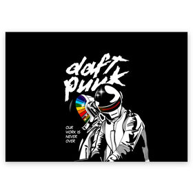 Поздравительная открытка с принтом Daft Punk , 100% бумага | плотность бумаги 280 г/м2, матовая, на обратной стороне линовка и место для марки
 | daft punk | electronic | house | human | music | robot | дафт панк | музыка | синти поп | хаус | электроника