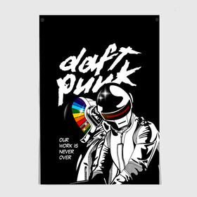 Постер с принтом Daft Punk , 100% бумага
 | бумага, плотность 150 мг. Матовая, но за счет высокого коэффициента гладкости имеет небольшой блеск и дает на свету блики, но в отличии от глянцевой бумаги не покрыта лаком | daft punk | electronic | house | human | music | robot | дафт панк | музыка | синти поп | хаус | электроника