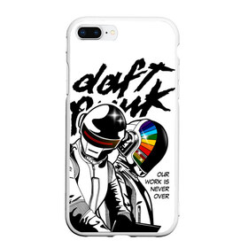 Чехол для iPhone 7Plus/8 Plus матовый с принтом Daft Punk , Силикон | Область печати: задняя сторона чехла, без боковых панелей | daft punk | electronic | house | human | music | robot | дафт панк | музыка | синти поп | хаус | электроника