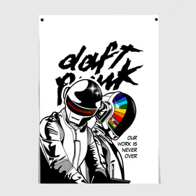 Постер с принтом Daft Punk , 100% бумага
 | бумага, плотность 150 мг. Матовая, но за счет высокого коэффициента гладкости имеет небольшой блеск и дает на свету блики, но в отличии от глянцевой бумаги не покрыта лаком | daft punk | electronic | house | human | music | robot | дафт панк | музыка | синти поп | хаус | электроника