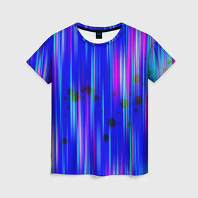 Женская футболка 3D с принтом neon strokes , 100% полиэфир ( синтетическое хлопкоподобное полотно) | прямой крой, круглый вырез горловины, длина до линии бедер | abstract | abstraction | comb | cyberpunk | texture | абстракция | бронь | броня | кибер панк | соты | стальные соты | текстуры