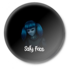 Значок с принтом Sally Face ,  металл | круглая форма, металлическая застежка в виде булавки | 