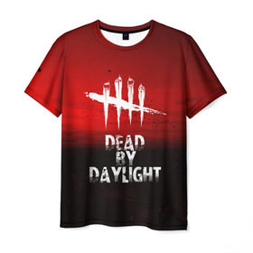 Мужская футболка 3D с принтом DEAD BY DAYLIGHT , 100% полиэфир | прямой крой, круглый вырез горловины, длина до линии бедер | dead by daylight | game | hillbilly | maniacs | trapper | wraith | деревенщина | игра | мертвые днем | охотник | призрак