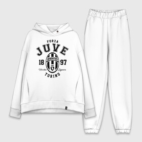 Женский костюм хлопок Oversize с принтом Ювентус ,  |  | bianconeri | juve | juventus | италия | роналду | серия а | турин | форма | футбол | футболист | футбольная | футбольный клуб | черно белые | юве | ювентус