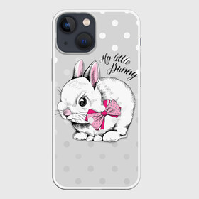 Чехол для iPhone 13 mini с принтом My little Bunny ,  |  | art | best | cool | creativity | drawing | graphics | phonthasia | picture | trend | бант | белый | графика | животное | зайченок | зайчик | искусство | картинка | кролик | крутой | лучший | маленький | милый | модный | мой | пушистый