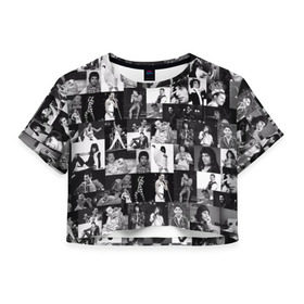 Женская футболка Cropp-top с принтом Queen , 100% полиэстер | круглая горловина, длина футболки до линии талии, рукава с отворотами | queen | брайан мэи | британская | группа | джон дикон | королева | роджер тейлор | рок | фредди меркьюри