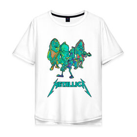 Мужская футболка хлопок Oversize с принтом Metallica зеленый неон , 100% хлопок | свободный крой, круглый ворот, “спинка” длиннее передней части | metal | metalhead | metallica | rock | джеймсхетфилд | кирк хэммет | ларс ульрих | металика | металл | металлика | роберт трухильо | робот | рок