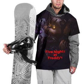 Накидка на куртку 3D с принтом Five Nights at Freddy`s , 100% полиэстер |  | five nights at freddy s | game | horror | игры | механические куклы | ночь | охранник | пять ночей у фредди | светящиеся глаза | ужас