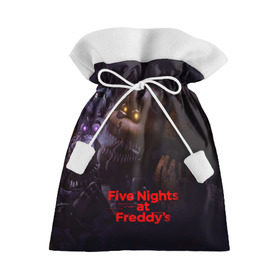 Подарочный 3D мешок с принтом Five Nights at Freddy`s , 100% полиэстер | Размер: 29*39 см | five nights at freddy s | game | horror | игры | механические куклы | ночь | охранник | пять ночей у фредди | светящиеся глаза | ужас