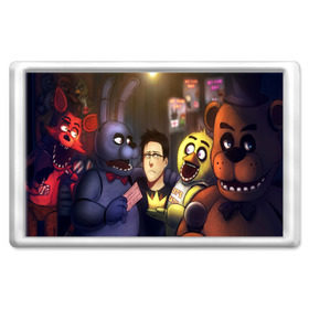 Магнит 45*70 с принтом Five Nights at Freddy`s , Пластик | Размер: 78*52 мм; Размер печати: 70*45 | five nights at freddy s | game | horror | игры | механические куклы | ночь | охранник | пять ночей у фредди | светящиеся глаза | ужас