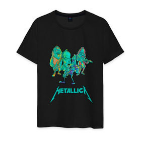 Мужская футболка хлопок с принтом Metallica зеленый неон , 100% хлопок | прямой крой, круглый вырез горловины, длина до линии бедер, слегка спущенное плечо. | metal | metalhead | metallica | rock | джеймсхетфилд | кирк хэммет | ларс ульрих | металика | металл | металлика | роберт трухильо | робот | рок