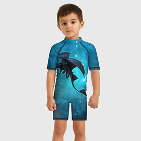 Детский купальный костюм 3D с принтом Night Fury , Полиэстер 85%, Спандекс 15% | застежка на молнии на спине | how to train your dragon | night fury | беззубик | дракон | как приручить дракона | ночная фурия