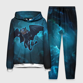 Мужской костюм 3D (с толстовкой) с принтом Night Fury ,  |  | Тематика изображения на принте: how to train your dragon | night fury | беззубик | дракон | как приручить дракона | ночная фурия