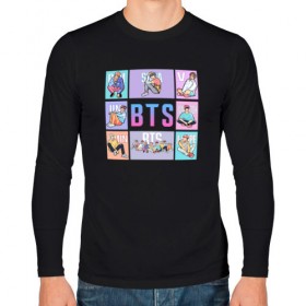 Мужской лонгслив хлопок с принтом BTS , 100% хлопок |  | bangtan boys | bt21 | bts | bts army | bts stickers | j hope | jimin | jin | jungkook | k pop | rap monster | rapmon | suga | v | бтс | корея | стикеры bts