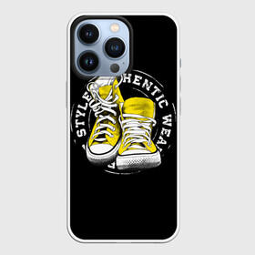 Чехол для iPhone 13 Pro с принтом Sporty style, sneakers ,  |  | Тематика изображения на принте: sport | streng | бег | белый | графика | жёлтый | искусство | картинка | кеды | крутой | лучший | мода | молодежная | надпись | обувь | путешествие | рисунок | сила | скорость | спорт | спортивная | стиль