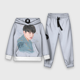 Детский костюм 3D (с толстовкой) с принтом Jeon Jungkook ,  |  | bts | gucci | jeon jungkook | k pop | korean pop | music | бтс | гуси | гучи | гуччи | кей поп | коллаб | чон чонгук