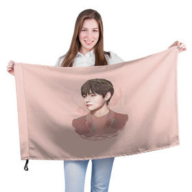 Флаг 3D с принтом Kim Taehyung , 100% полиэстер | плотность ткани — 95 г/м2, размер — 67 х 109 см. Принт наносится с одной стороны | bts | gucci | jeon jungkook | k pop | kim taehyung | korean pop | music | бтс | гуси | гучи | гуччи | кей поп | ким тхэ хён | коллаб | чон чонгук