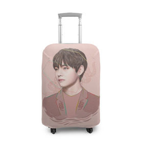 Чехол для чемодана 3D с принтом Kim Taehyung , 86% полиэфир, 14% спандекс | двустороннее нанесение принта, прорези для ручек и колес | bts | gucci | jeon jungkook | k pop | kim taehyung | korean pop | music | бтс | гуси | гучи | гуччи | кей поп | ким тхэ хён | коллаб | чон чонгук