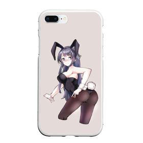 Чехол для iPhone 7Plus/8 Plus матовый с принтом Bunny Girl , Силикон | Область печати: задняя сторона чехла, без боковых панелей | anime | rascal does not dream of bunny girl senpai | seishun buta yarou wa bunny girl senpai | аниме | сакурадзима май | сакута | этот глупый свин не понимает мечту девочки зайки