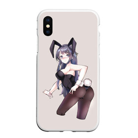 Чехол для iPhone XS Max матовый с принтом Bunny Girl , Силикон | Область печати: задняя сторона чехла, без боковых панелей | Тематика изображения на принте: anime | rascal does not dream of bunny girl senpai | seishun buta yarou wa bunny girl senpai | аниме | сакурадзима май | сакута | этот глупый свин не понимает мечту девочки зайки