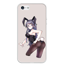 Чехол для iPhone 5/5S матовый с принтом Bunny Girl , Силикон | Область печати: задняя сторона чехла, без боковых панелей | Тематика изображения на принте: anime | rascal does not dream of bunny girl senpai | seishun buta yarou wa bunny girl senpai | аниме | сакурадзима май | сакута | этот глупый свин не понимает мечту девочки зайки