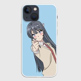 Чехол для iPhone 13 mini с принтом Seishun Buta ,  |  | Тематика изображения на принте: anime | rascal does not dream of bunny girl senpai | seishun buta yarou wa bunny girl senpai | аниме | сакурадзима май | сакута | этот глупый свин не понимает мечту девочки зайки