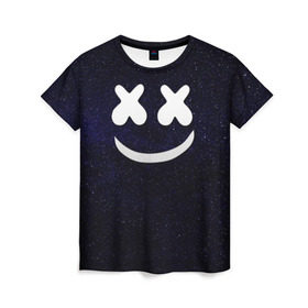 Женская футболка 3D с принтом Marshmello Cosmos , 100% полиэфир ( синтетическое хлопкоподобное полотно) | прямой крой, круглый вырез горловины, длина до линии бедер | marshmello | диджей | звезды | клуб | клубная музыка | космос | маршмеллоу | маршмэлло | маршмэллоу | музыка | небо | ночь | электронная