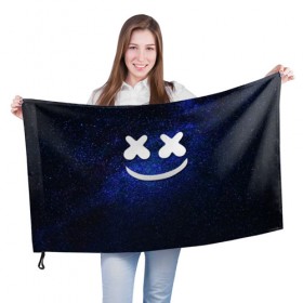 Флаг 3D с принтом Marshmello Cosmos , 100% полиэстер | плотность ткани — 95 г/м2, размер — 67 х 109 см. Принт наносится с одной стороны | marshmello | диджей | звезды | клуб | клубная музыка | космос | маршмеллоу | маршмэлло | маршмэллоу | музыка | небо | ночь | электронная