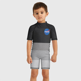 Детский купальный костюм 3D с принтом NASA , Полиэстер 85%, Спандекс 15% | застежка на молнии на спине | nasa | space x | spacex | астронавт | астронавтика | вселенная | галактика | космонавт | космонавтика | космос | луна | марс | наса