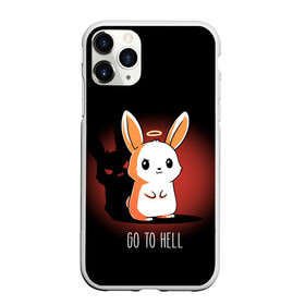 Чехол для iPhone 11 Pro матовый с принтом Go to hell , Силикон |  | Тематика изображения на принте: ад | ангел | дьявол | зайчик | заяц | нимб | рожки | тень | ушки