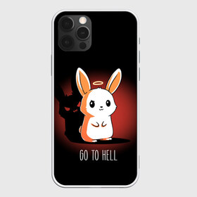Чехол для iPhone 12 Pro Max с принтом Go to hell , Силикон |  | Тематика изображения на принте: ад | ангел | дьявол | зайчик | заяц | нимб | рожки | тень | ушки
