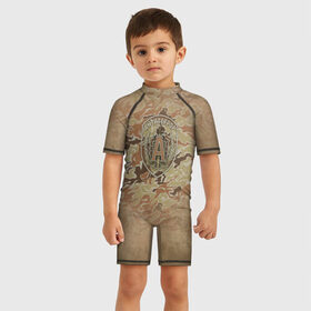 Детский купальный костюм 3D с принтом Альфа , Полиэстер 85%, Спандекс 15% | застежка на молнии на спине | альфа | антитеррор | спецназ