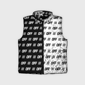 Детский жилет утепленный 3D с принтом Выключись и попробуй стиль ,  |  | off | off white | vlone | white | yellow | бренды | желтый | линии | оф вайт