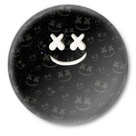 Значок с принтом Marshmello Cosmos ,  металл | круглая форма, металлическая застежка в виде булавки | marshmello | диджей | звезды | клуб | клубная музыка | космос | маршмеллоу | маршмэлло | маршмэллоу | музыка | небо | ночь | электронная