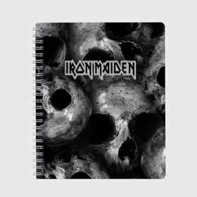 Тетрадь с принтом Iron Maiden , 100% бумага | 48 листов, плотность листов — 60 г/м2, плотность картонной обложки — 250 г/м2. Листы скреплены сбоку удобной пружинной спиралью. Уголки страниц и обложки скругленные. Цвет линий — светло-серый
 | бас | британия | брюс дикинсон | гитара | группа | дева | железная | метал | нико макбрэйн | рок | стив харрис | хеви | яник герс