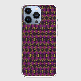 Чехол для iPhone 13 Pro с принтом KILLER QUEEN бордовый паттерн ,  |  | jojo logo | jojo no kimyou na bouken | jojos bizarre adventure | killer queen logo | skull | невероятное приключение джоджо