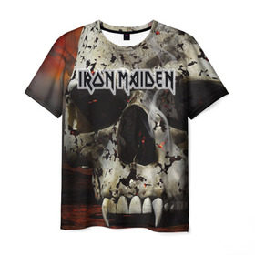 Мужская футболка 3D с принтом Iron Maiden , 100% полиэфир | прямой крой, круглый вырез горловины, длина до линии бедер | бас | британия | брюс дикинсон | гитара | группа | дева | железная | метал | нико макбрэйн | рок | стив харрис | хеви | яник герс