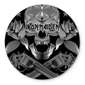 Коврик круглый с принтом Iron Maiden , резина и полиэстер | круглая форма, изображение наносится на всю лицевую часть | бас | британия | брюс дикинсон | гитара | группа | дева | железная | метал | нико макбрэйн | рок | стив харрис | хеви | яник герс