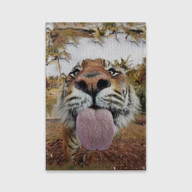Обложка для паспорта матовая кожа с принтом Тигр показывает язык , натуральная матовая кожа | размер 19,3 х 13,7 см; прозрачные пластиковые крепления | голова | животные | кот | кошка | лев | лицо | прикол | прикольные | природа | смешные 
 животные | тигр | тигрица | юмор | язык