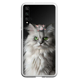 Чехол для Honor 20 с принтом Кот и мышка , Силикон | Область печати: задняя сторона чехла, без боковых панелей | животные | кот | котенок | кошка | крыса | мышка | мышь | перс | персидский кот | серый
