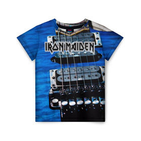 Детская футболка 3D с принтом Iron Maiden , 100% гипоаллергенный полиэфир | прямой крой, круглый вырез горловины, длина до линии бедер, чуть спущенное плечо, ткань немного тянется | бас | британия | брюс дикинсон | гитара | группа | дева | железная | метал | нико макбрэйн | рок | стив харрис | хеви | яник герс