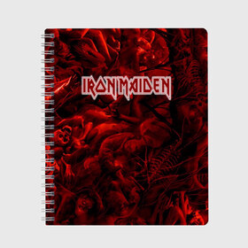 Тетрадь с принтом Iron Maiden , 100% бумага | 48 листов, плотность листов — 60 г/м2, плотность картонной обложки — 250 г/м2. Листы скреплены сбоку удобной пружинной спиралью. Уголки страниц и обложки скругленные. Цвет линий — светло-серый
 | бас | британия | брюс дикинсон | гитара | группа | дева | железная | метал | нико макбрэйн | рок | стив харрис | хеви | яник герс