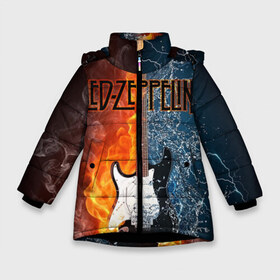 Зимняя куртка для девочек 3D с принтом Led Zeppelin , ткань верха — 100% полиэстер; подклад — 100% полиэстер, утеплитель — 100% полиэстер. | длина ниже бедра, удлиненная спинка, воротник стойка и отстегивающийся капюшон. Есть боковые карманы с листочкой на кнопках, утяжки по низу изделия и внутренний карман на молнии. 

Предусмотрены светоотражающий принт на спинке, радужный светоотражающий элемент на пуллере молнии и на резинке для утяжки. | блюз рок | британская | группа | джимми пейдж | джон пол джонс | роберт плант | рок | фолк рок | хард рок | хеви метал