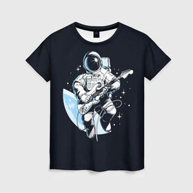 Женская футболка 3D с принтом Space rock , 100% полиэфир ( синтетическое хлопкоподобное полотно) | прямой крой, круглый вырез горловины, длина до линии бедер | Тематика изображения на принте: astronaut | cosmos | glare | guitar | infinity | music | planet | reflection | space suit | stars | sun | universe | астронавт | бесконечность | блик | вселенная | гитара | звезды | космонавт | космос | музыка | отражение | планета | рисунок | рок